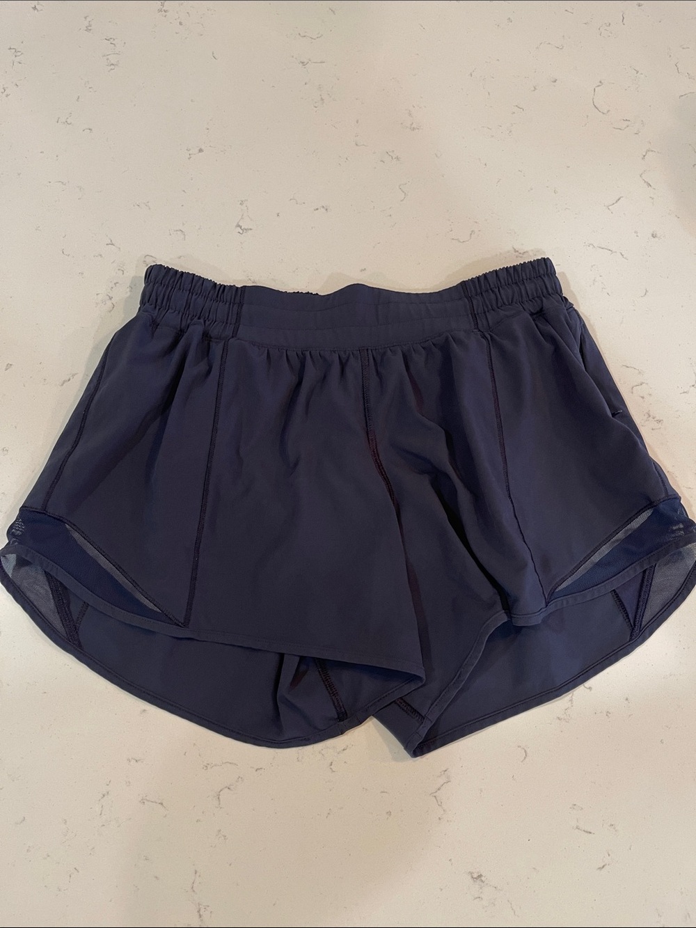 lululemon athletica Navy Blue Layered Running Shorts Women Size 8